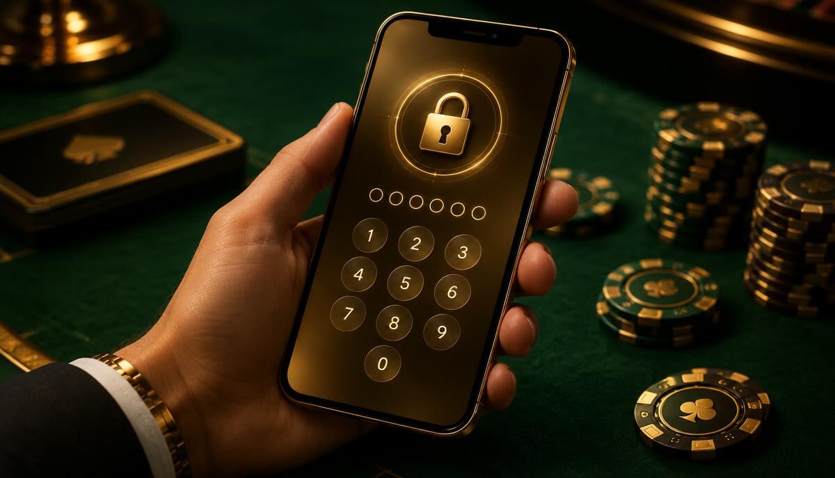 Gold padlock on a phone representing privacy