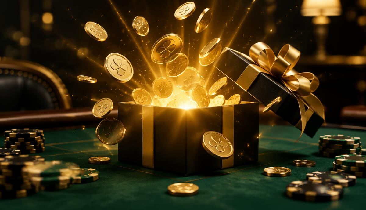 Gift box with coins — a reminder to treat gaming as entertainment